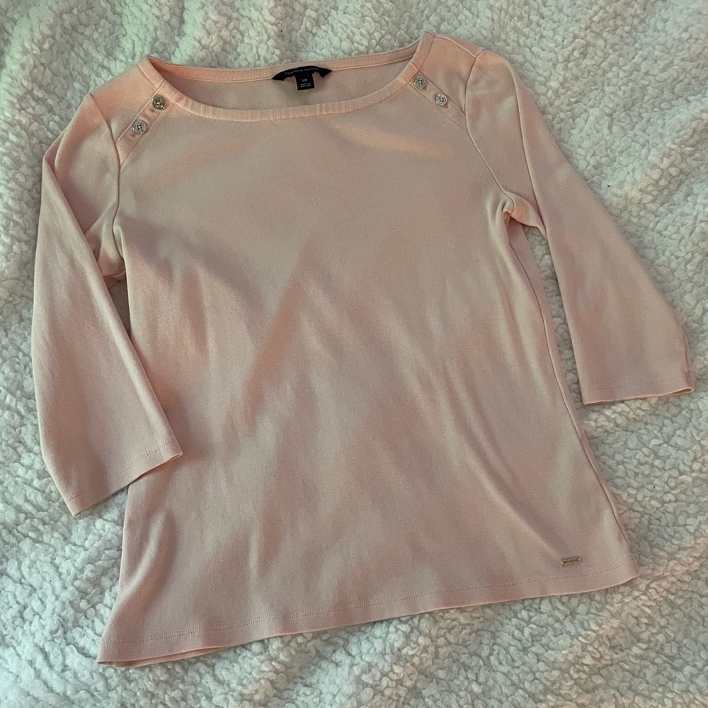 Blush 3/4 Length Sleeve Tommy Hilfiger Top